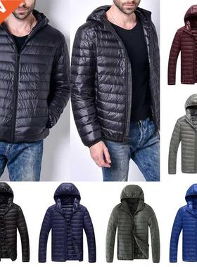 2022 Men Autumn Winter Light Down Jacket Men's Fashion Hoode