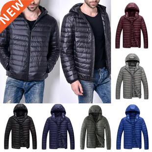 2022 Men Autumn Winter Light Down Jacket Men's Fashion Hoode
