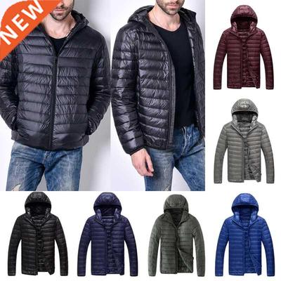 2022 Men Autumn Winter Light Down Jacket Men's Fashion Hoode