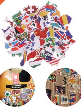 50X National Flags Stickers Toys Countries Map Sticker