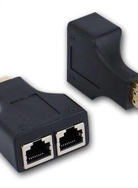 2Pcs 1080P Hdmi To Rj45 2 Way Extender Adapter by CAT5e CAT-