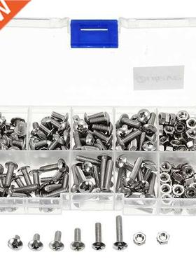 250Pcs M4 Stainless Steel Phillips Round Head Screws Bolts N