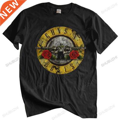 Men Cotton T Shirt Summer Brand Tshirt Guns N Roses Bullet L