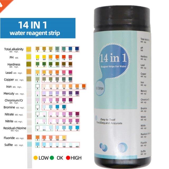 50 Strips 14 in 1 Test Strips Swimming Pool Spa Reagent Stri