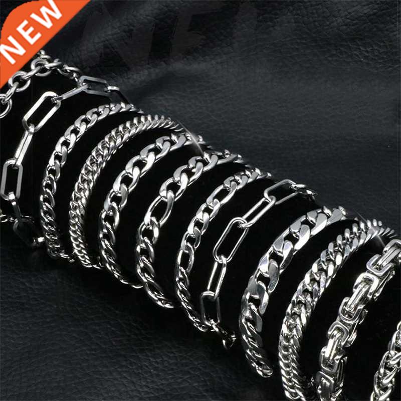 Mens Simple Stainless Steel Curb Cuban Link O-shaped Chain B