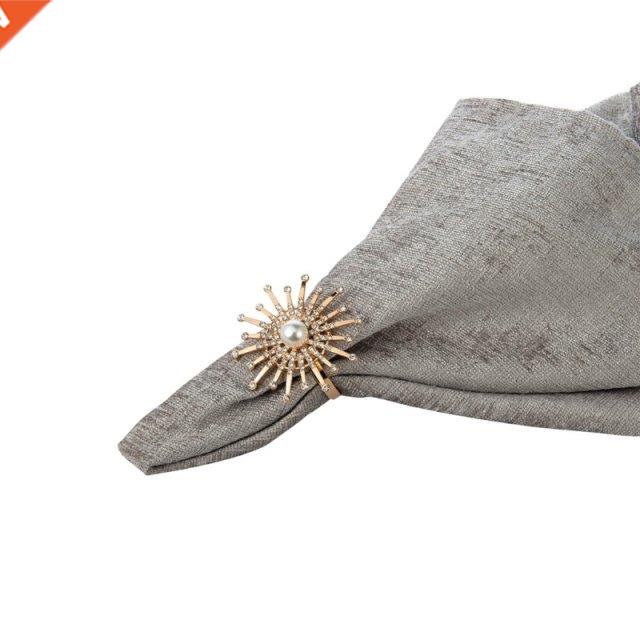 6 Pcs Gold Napkn Rngs Metal Napkn Holders for Weddng Dn