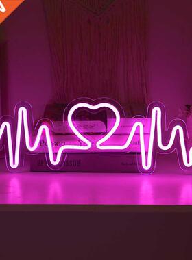 Heartbeat Neon Sign Light LED Love Logo Lamp wedding Lighing