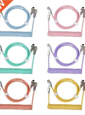 2 in 1 Coiled Aviator Wire Type-C to USB Cable for Mechanica