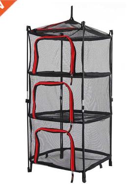 Outdoor fding drying net four layer storage basket storag