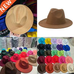 Hats for Women luxury Fedora Hat Women Panama Solid Wide Bri