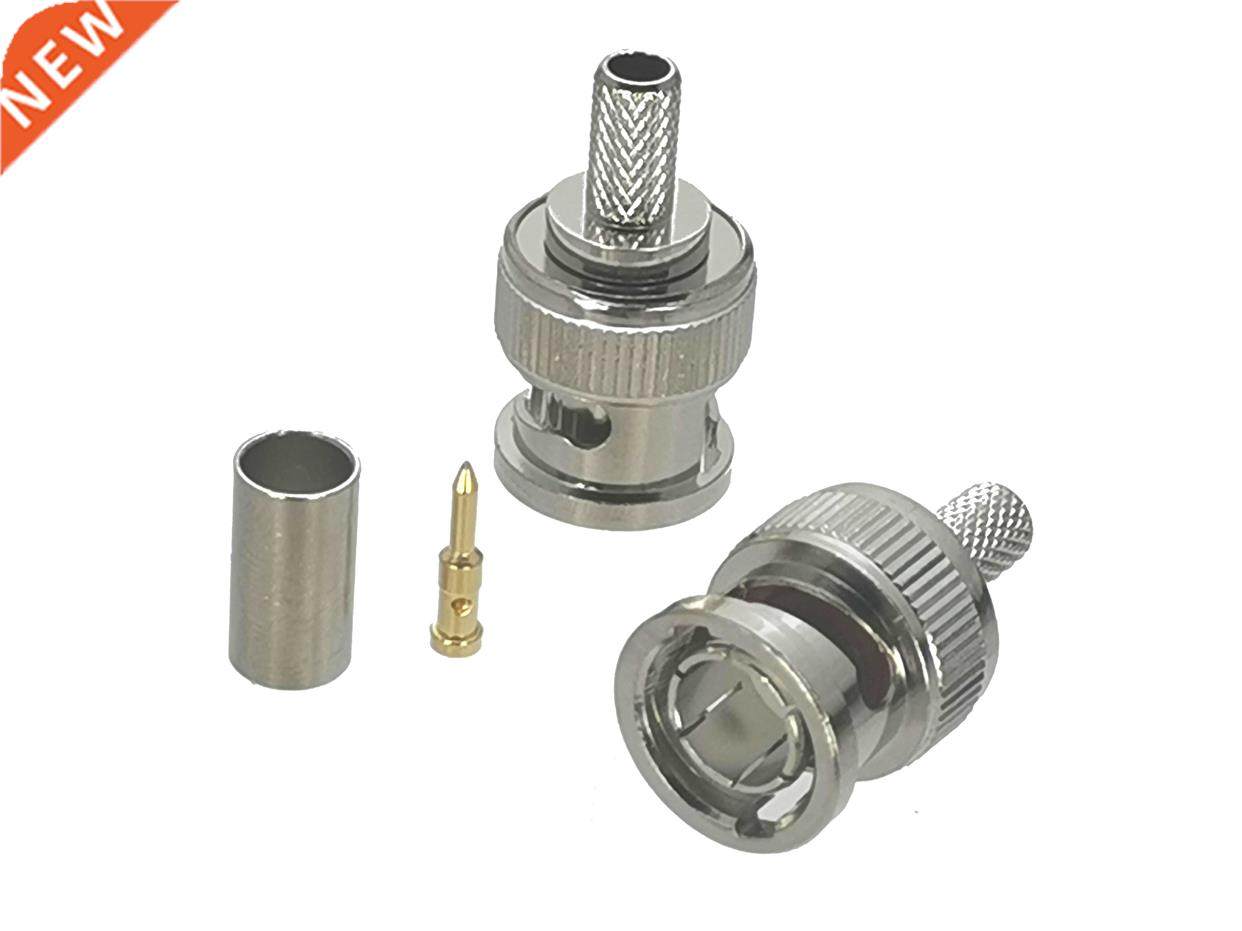 10Pcs Connector BNC Male plug Crimp For RG58 RG142 LMR195 RG