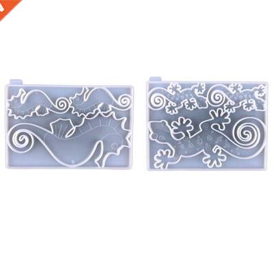 2Pcs Gecko Ornament Decoration Silicone Mold DIY Hippocampus