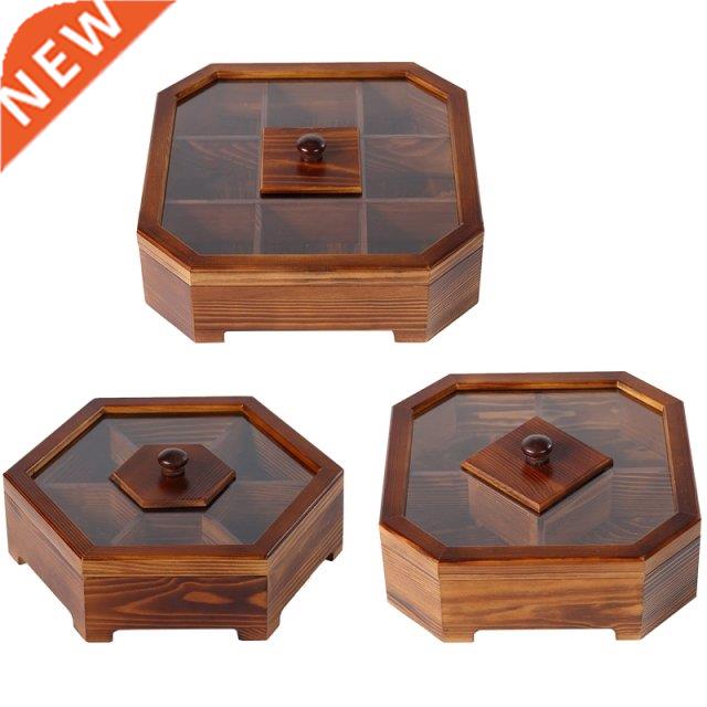 Solid Wood Snack Box Chinese Style Divided Grid Dried Fruit