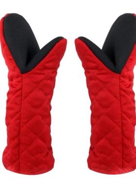 Cooking Oven Gloves Non-Slip Long Gloves Heat-Resistant Safe