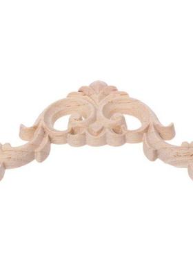 4pcs/set Wood Carved Corner Onlay Applique Unpainted Frame C