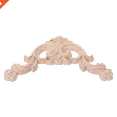 4pcs/set Wood Carved Corner Onlay Applique Unpainted Frame C