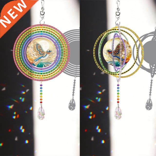 5D DIY Diamond Painting Rotatable Wind Chime Diamond Embroid