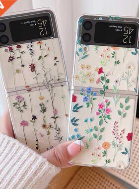 Woman Cute Flowers Phone Case For Samsung Galaxy Z Flip 3 5G