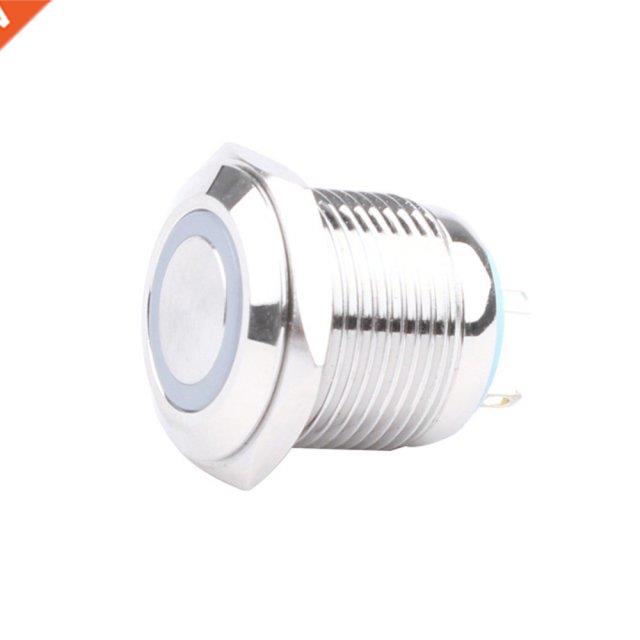 16mm flat Round head Waterproof Locking Metal Push Button Sw