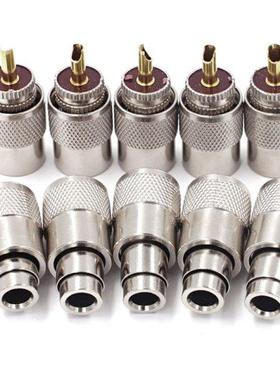 10Pcs/Lot Screwed Coupling Connector PL259 UHF Male Plug wit