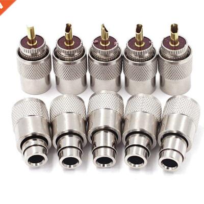 10Pcs/Lot Screwed Coupling Connector PL259 UHF Male Plug wit