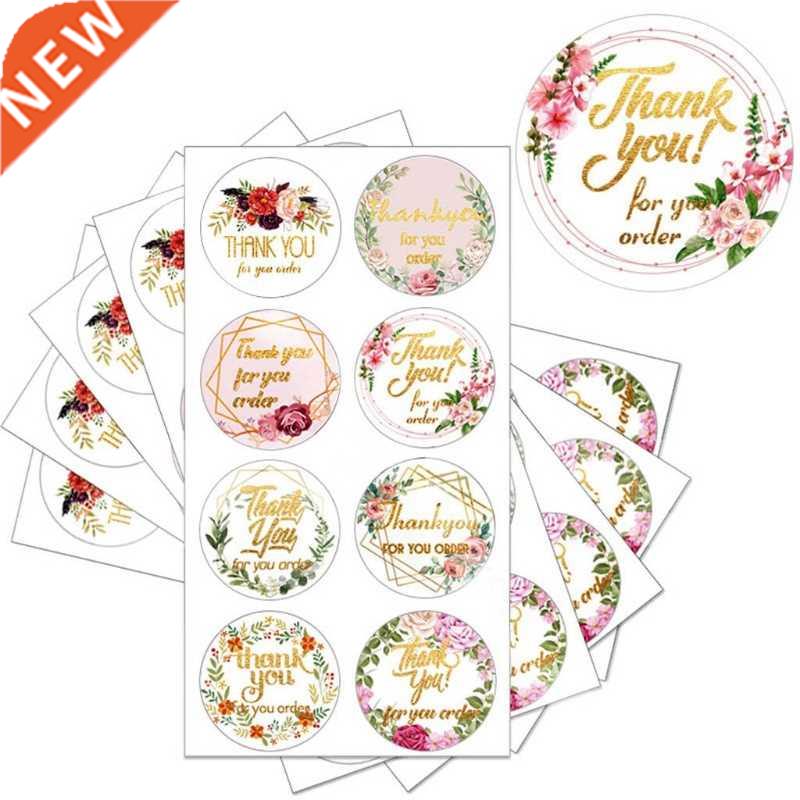 20 Sheets(160pcs) 8 Designs Round Thank You for Your Order