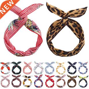 With Iron Fabric Bunny Printed Ears Headband Fashion Wire