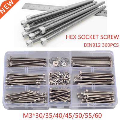 360PCS Hex Hexagon Socket Cap Head Screws Set ainless ee