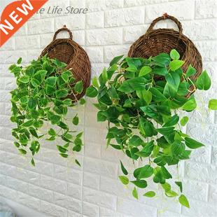 Hanging Wicker Rattam Flower Garden Wall Basket Vine Planter