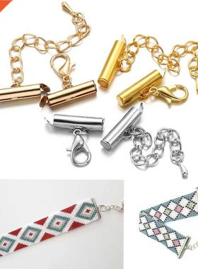 10set/lot Crimp End Beads Slide End Clasp With Chain Buckles