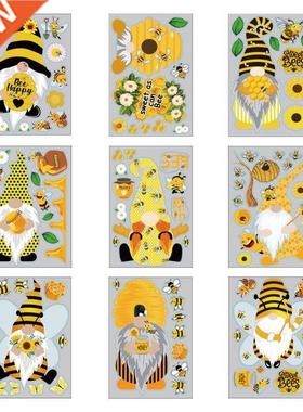 Bee Gnome Stickers Removable Window Clings for Bee Festival