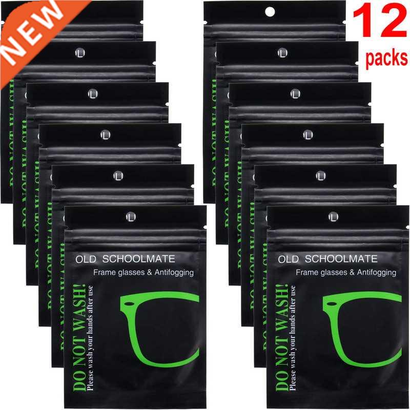 12Pcs Reusable Anti-Fog Wipes Glasses Pre-oistened Antifog