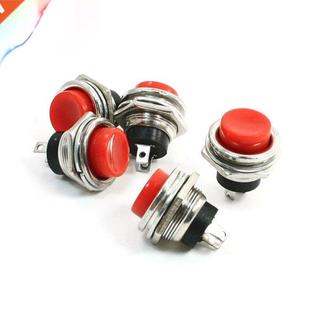 5 Pcs 3A/125V SPST Red Panel Mounting Momentary Push Button