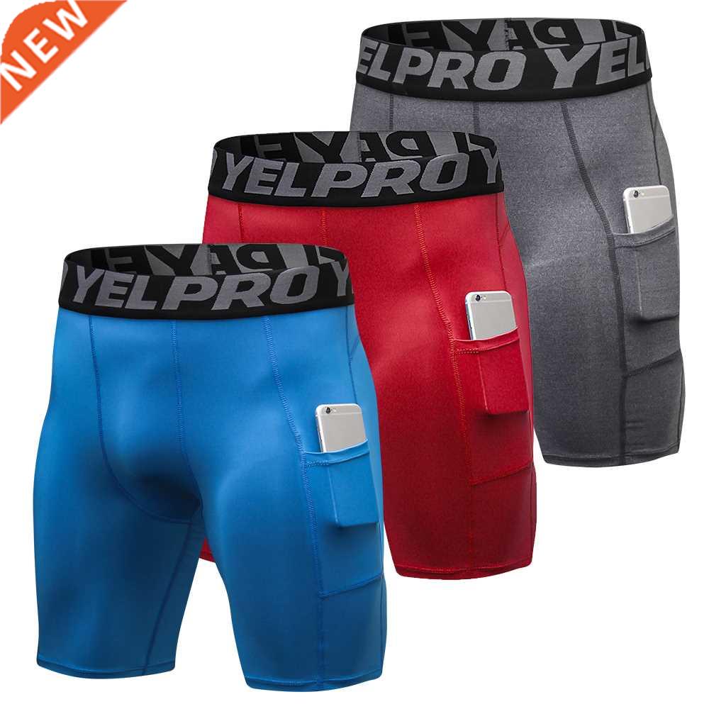 3 Pack Men Compression Shorts Active Workout Underwear with