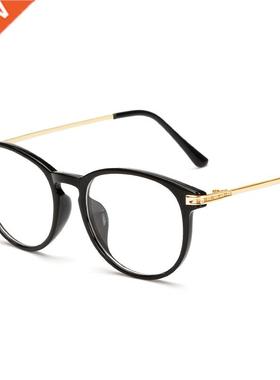 Plain glasses frame computer glasses spectacles round transp