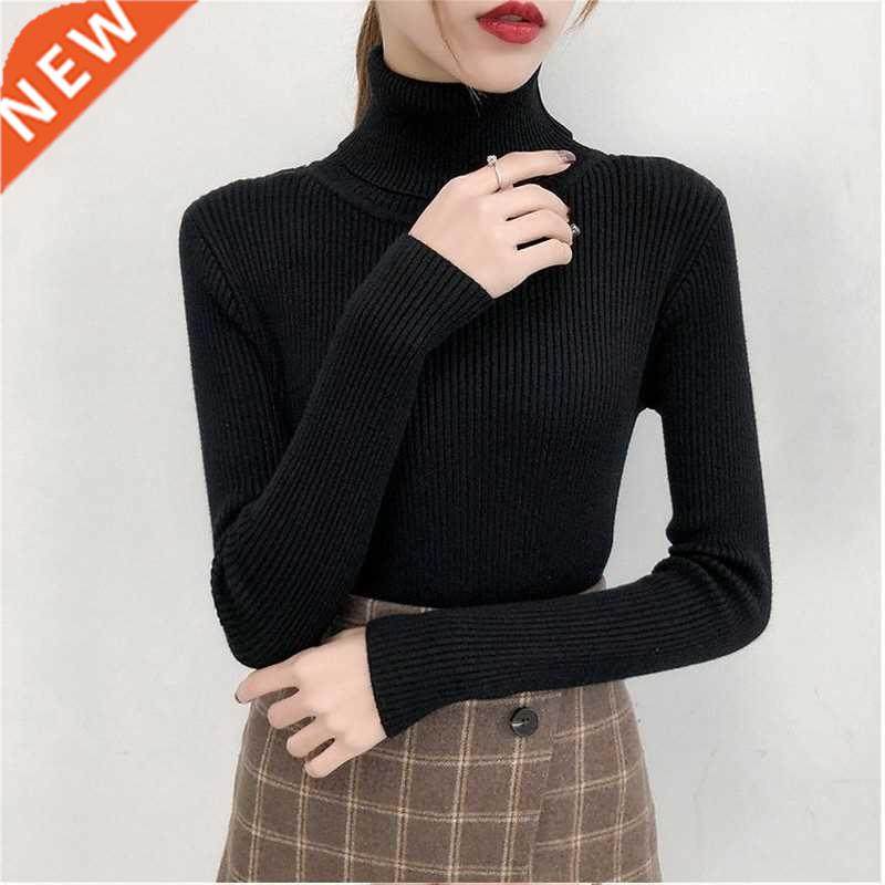 Bonjean Autumn Winter Knitted Jumper Tops turtleneck Pullove