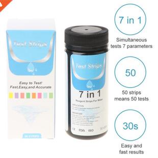 50 Pcs Water Test Strips 7-in-1 Aquarium Water Quality Test