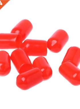 100PCS 6mm Red Protective Cover Rubber Covers Dust Cap For S