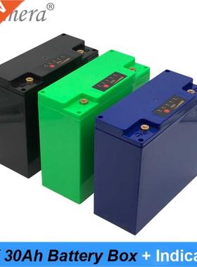 Turmera 12V 30Ah Battery Box Storage Case with Capacity Ind