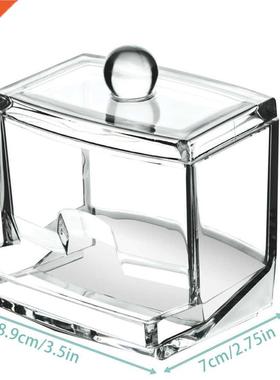Storage Box Acrylic Cotton Swab Makeup Organizer Box Portabl