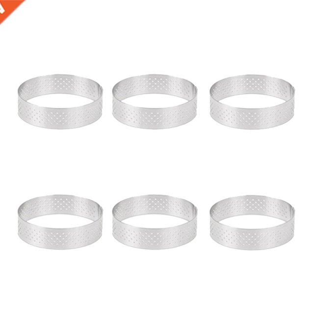 6Pcs 6cm Tart Ring Stainless Steel Tartlet Mold Circle Cutte