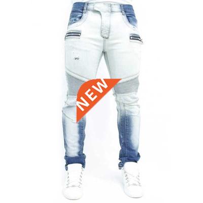 Men Jeans Straight Zipper Biker Jean Pants High Waisted Spri