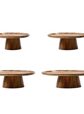 Solid Wooden Tray High-Footed Cake Plate Household Cake Pede