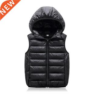 OLEKID 2022 Autumn Winter Children Vest Hooded Boy Sleeveles