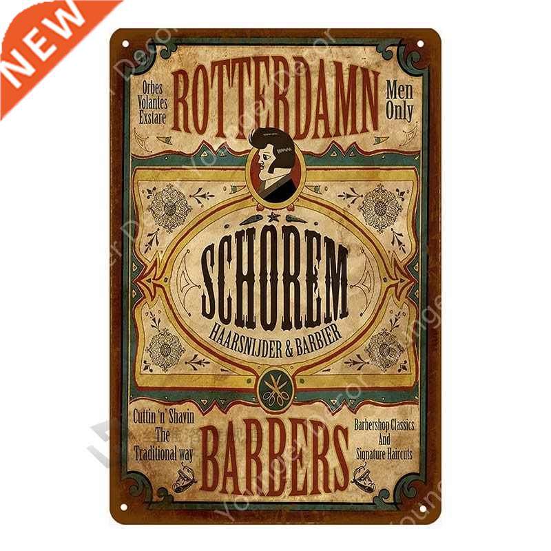 barber shop metal signs haircuts and shaves advertising deco