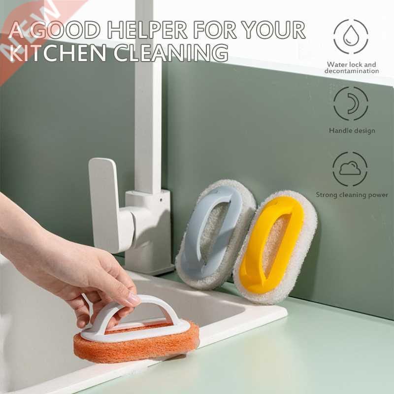 Multi-function Handles Sponge Brush Kitchen Bathroom Cleanin