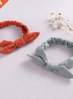 Baby Elastic Hair Bands Girl Headband Cotton Linen Kids Head