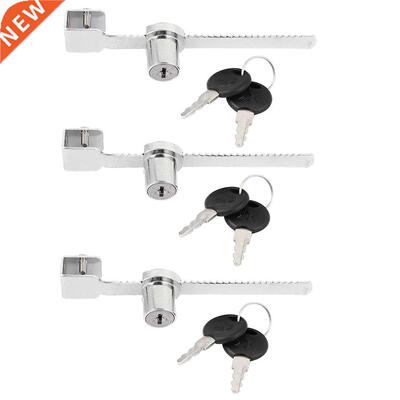 3 Pcs Drawer Display Case Showcase Sliding Glass Door Lock w