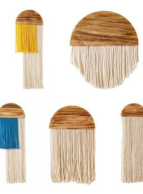 Macrame Wall Hanging Decor Bohemian Semicircle Wooden Board