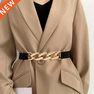 Gold Chain Belt Elastic Silver Metal Waist Belts For Women H